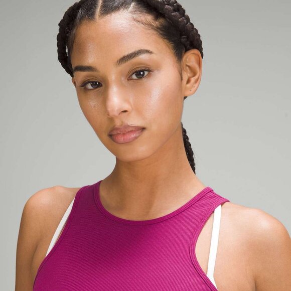 Lululemon Modal Silk Twist-Back Yoga Tank Top Magenta Purple |12 - Picture 6 of 7